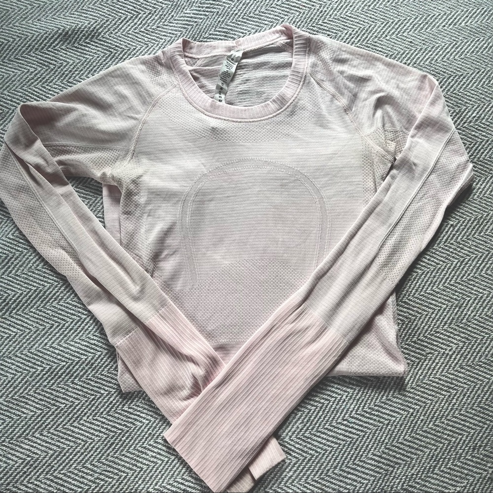 Light Pink LuluLemon Swiftly Long Sleeve